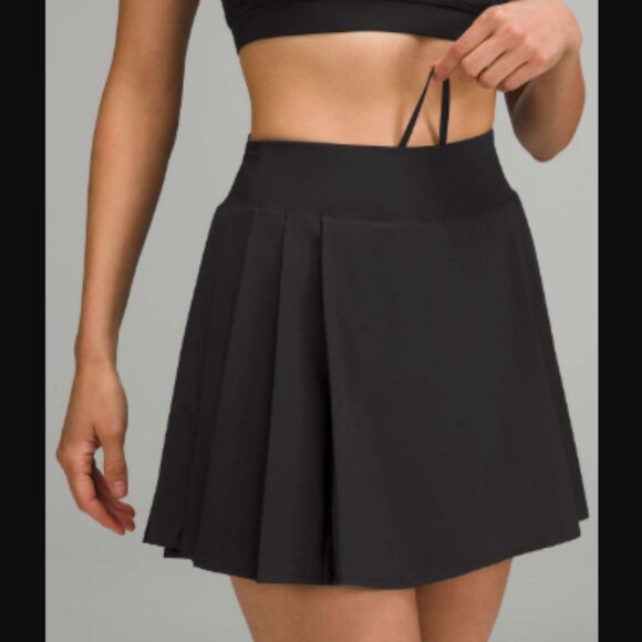 Lululemon Athletica Side-Pleat High-Rise Tennis Skirt Skort Black Retail $88.00 - Picture 5 of 14
